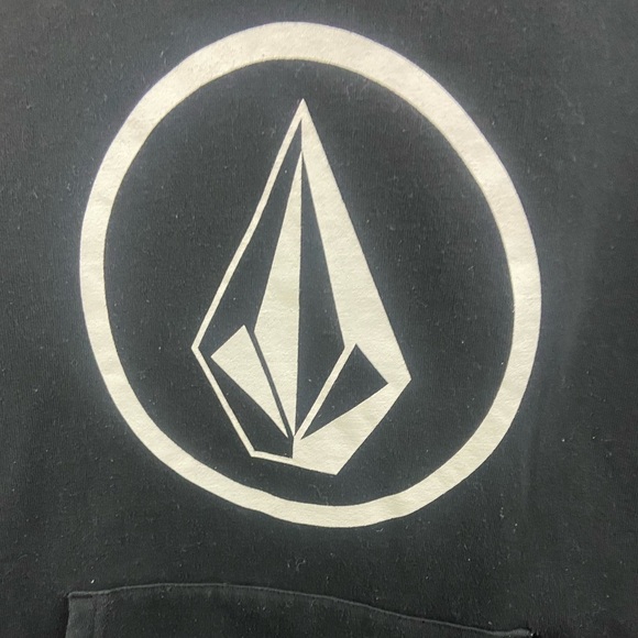 Volcom Hoodie Mens Size Small Black Sweatshirt Pullover Skate Surf Big Logo - Picture 2 of 7